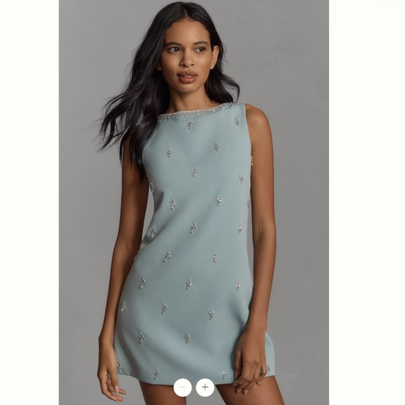 Anthropologie Atsu Crystal-Embellished Bow Mini Dress - Picture 6 of 7